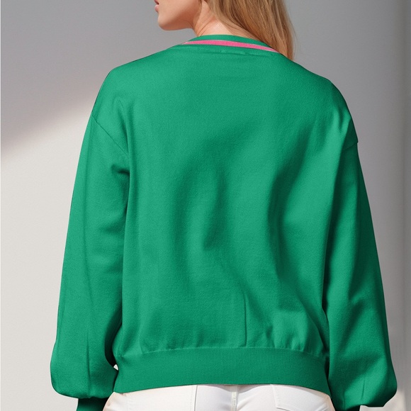 Double Take Full Size Nutcracker Sequin Bow Decor Cardigan - Picture 2 of 2